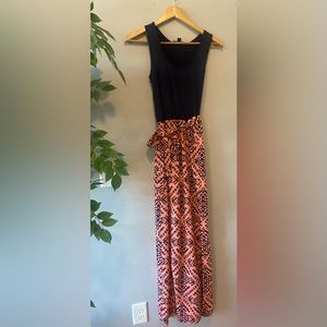 Maxi Dress / Salmon and Blue